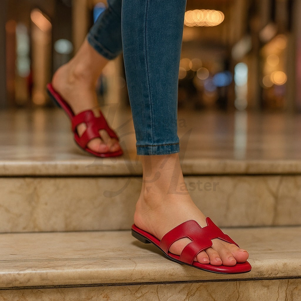 "Designer mehroon slipper inspired by Hermes"